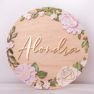 Floral Ring Extra FEE 30" Name Sign