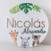 Name Sign 30" Hand Painted Animals
