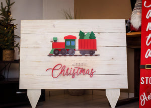 Merry Christmas Train Sign