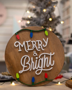 Merry & Bright 12" Sign