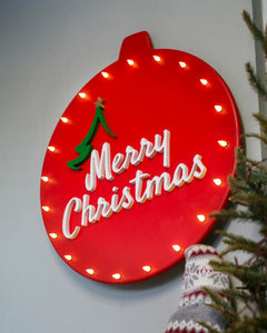 Merry Christmas Light Bulb Sign